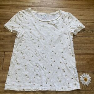 Boden Gold Glitter Polka Dot Short Sleeve Tee Size S‎